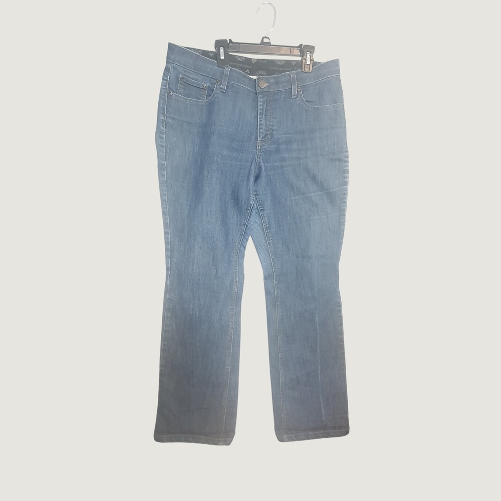 Merona Womens Comfort No-Gap Waistband Straight Leg Jeans Blue Denim Size 12